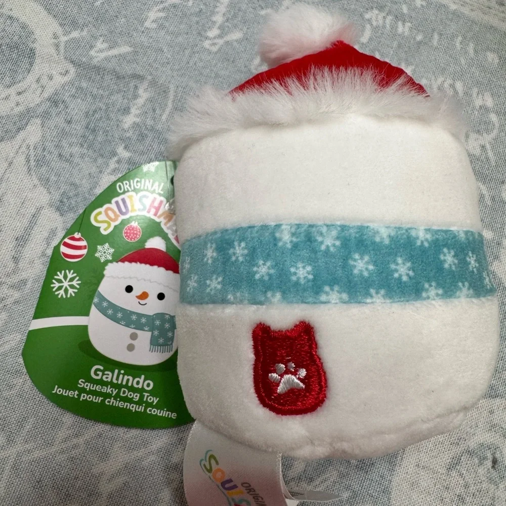 Squishmallows Snowman Dog Toy - White and Blue